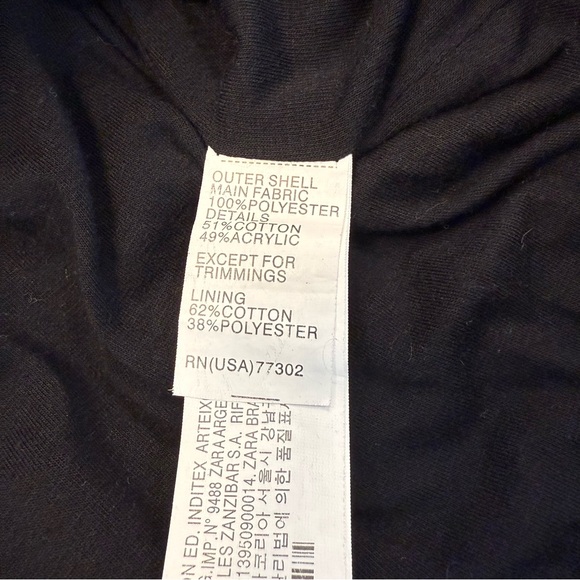 Zara Black Sequin Knit Sweater Women’s Medium 3/4 Sleeve Holiday Party Top - Picture 10 of 11